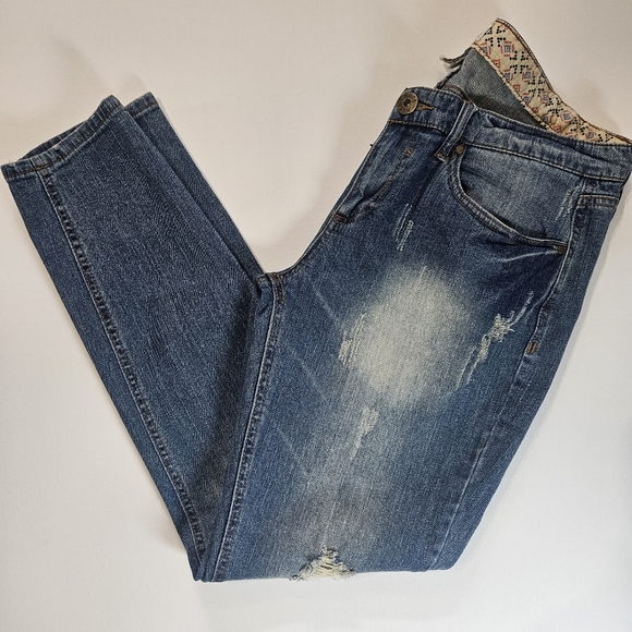 Mudd Jeans Juniors Size 13 Straight Leg Faded Distressed 90s Y2K Millenial Denim - Picture 1 of 12
